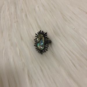 Kendra Scott Ring - Gunmetal with Abalone Shell